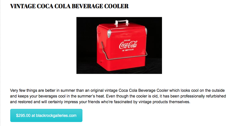 Vintage Coca Cola Beverage Cooler